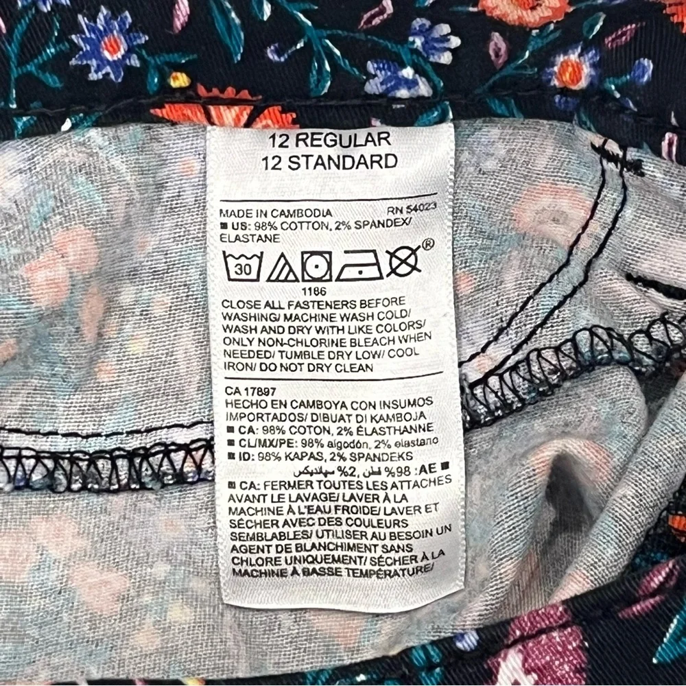 Old Navy Rockstar Jeggings Girls 12 Black Hedgehog Floral